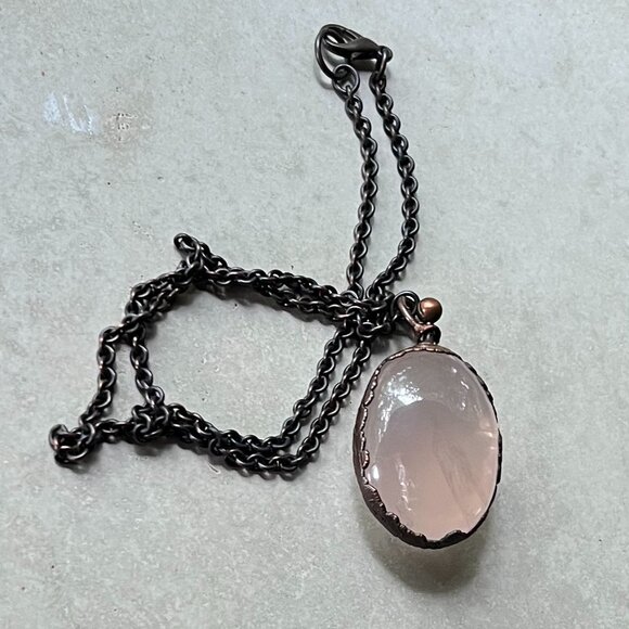 Star Rose Quartz Necklace/Reversible Spinning Amulet by Query Eve - Picture 9 of 11